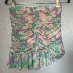 MAJORELLE Yesenia Mini Skirt in Bubble Swirl Multi